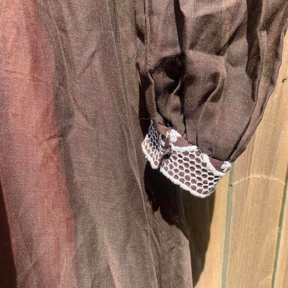 Vintage 1970s Brown Prairie Dress - Picture 7 of 7